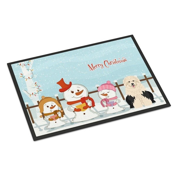 Carolines Treasures Merry Christmas Carolers Old English Sheepdog Indoor or Outdoor Mat, 24 x 0.25 x 36 in. BB2427JMAT - main